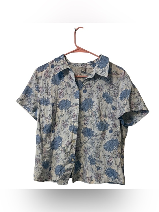 Emma James Tops - Emma James Light Blue Floral Button-Up Shirt